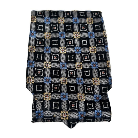 Robert Talbott Best of Class Silk Necktie Woven Textured Floral Geometric Print - Picture 3 of 11